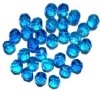 25 8mm Faceted Tri Tone Crystal/Aqua/Blue Firepolish Beads